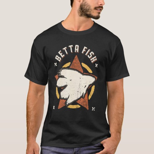 T-shirt Betta Fish Vintage Retro Classic Animal (Devant)