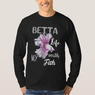 T-shirt Betta Life avec mon poisson d'eau douce Siamese co