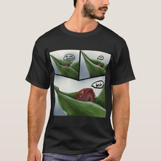 T-shirt Betta rouge en mode 'Ne pas déranger' (Devant)