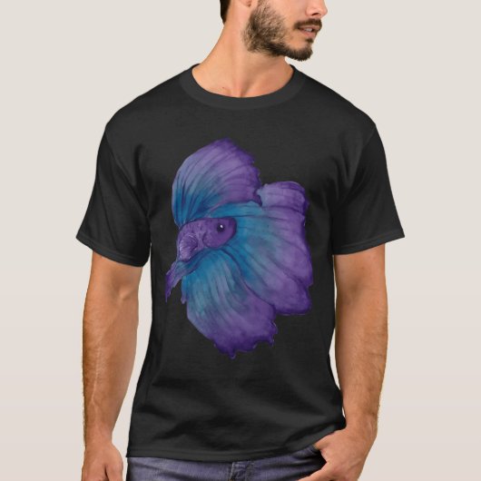 T-shirt Betta turquoise et violet (Devant)