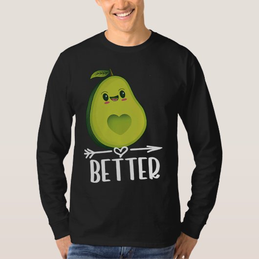 T-shirt Better Half Couple Sliced Avocado Valentine's Day (Devant)