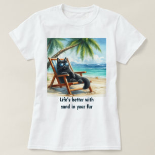 T-shirt Better Life at The Beach Amoureux de les chats