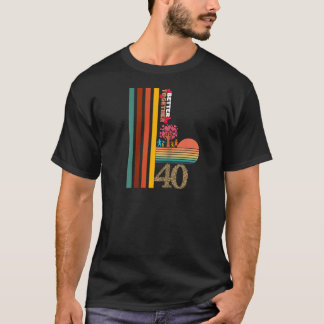T-shirt Better Together At 40 Retro Sunset Inspirational T