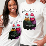 T-shirt Better Together Personalized<br><div class="desc">Better Together,  les chemises chrétiennes personnelles. This watercolor design has a trendy illustration of couple wearing santa hats. "Better Together" is hand lettered in modern script and the template is ready for you to add your names and the year or other personalized text.</div>