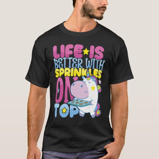 T-shirt Better with Sprinkles on Top Bakery Donut Cake Bak (Devant)