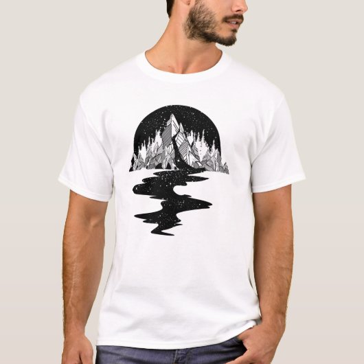 T-shirt Between The Mountains And The Stars (Devant)