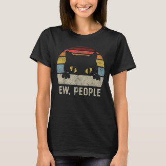 T-shirt Beurk les gens Chat rétro Drôle Anti social Intrig