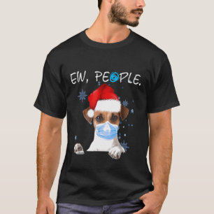 T-shirt Beurk les gens Chien Jack Russell portant un masqu