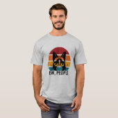 T-shirt Beurk les gens drôle chat noir miauleur (Devant entier)