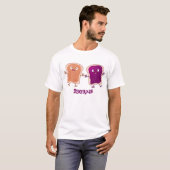 T-shirt Beurre d'arachide mignonne et caricature sandwich (Devant entier)