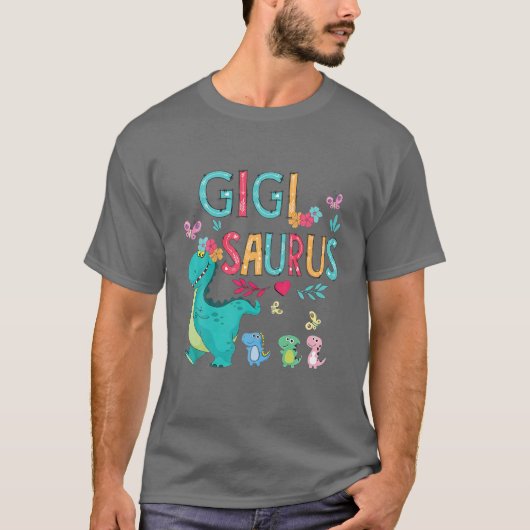 T-shirt Beurre de Fleur Gigisaurus Dinosaur Mère de Mère (Devant)