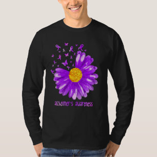 T-shirt Beurre de marguerite violet Ruban d'Alzheimer Laur