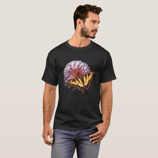 T-shirt Beurre de queue de tigre sur fleur de maman (Devant entier)