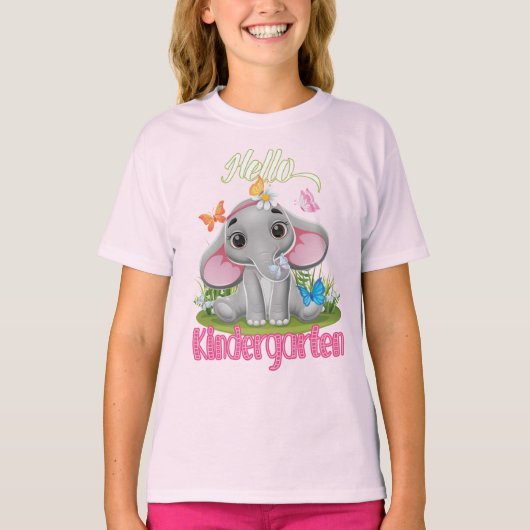 T-shirt Beurre Eléphant jardin d'enfants Retour à l'école (Devant)