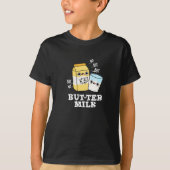 T-shirt Beurre Lait Drôle Nourriture Laitier Jeu Basse BG (Devant)