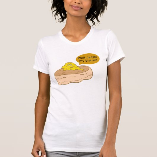 T-shirt Beurrez ma conception de nouveauté de biscuit (Devant)
