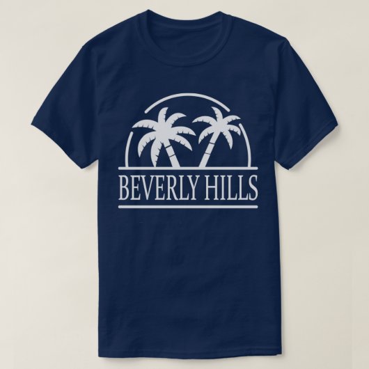 T-shirt Beverly Hills California Palm Trees Graphic (Design devant)