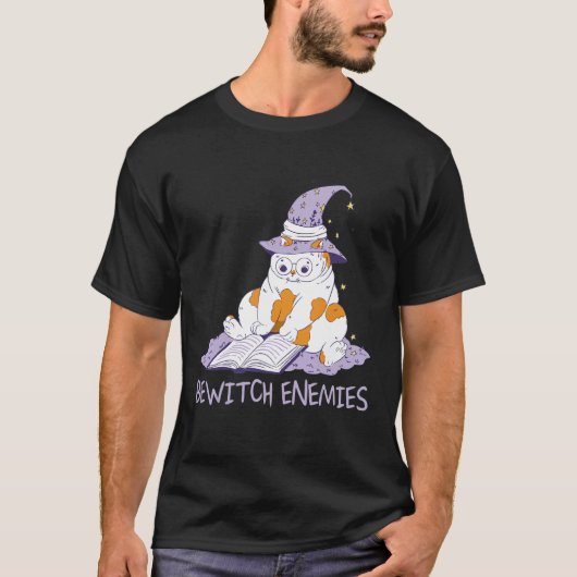 T-shirt Bewitch Enemies  Magic Cat Witch Saying Witchcraft (Devant)