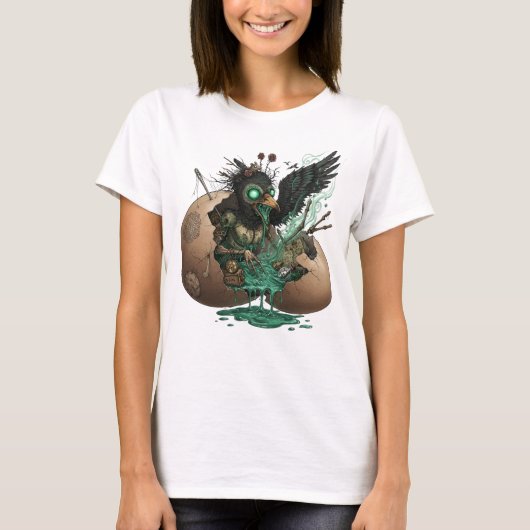T-shirt Bewitched Raven in Eggshell (Devant)