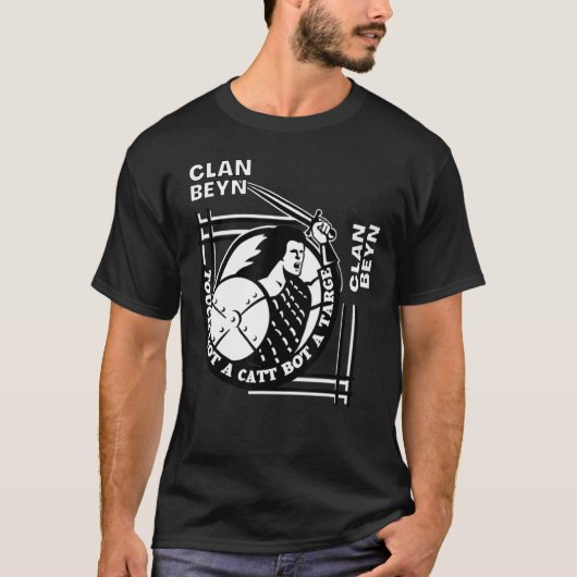 T-shirt Beyn Clan Gaelic Motto Swordsman (Devant)
