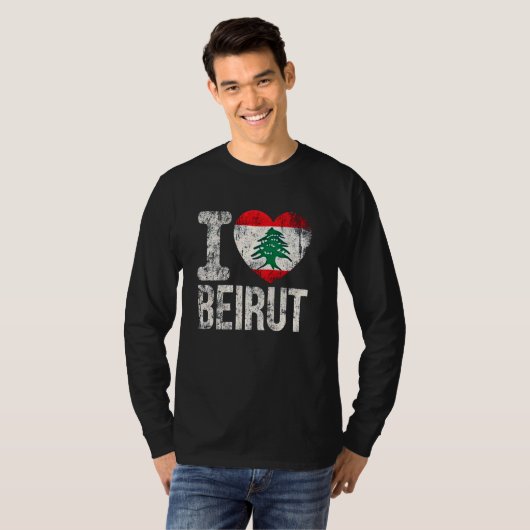 T-shirt Beyrouth Liban Drapeau libanais J'aime Beyrouth (Devant entier)