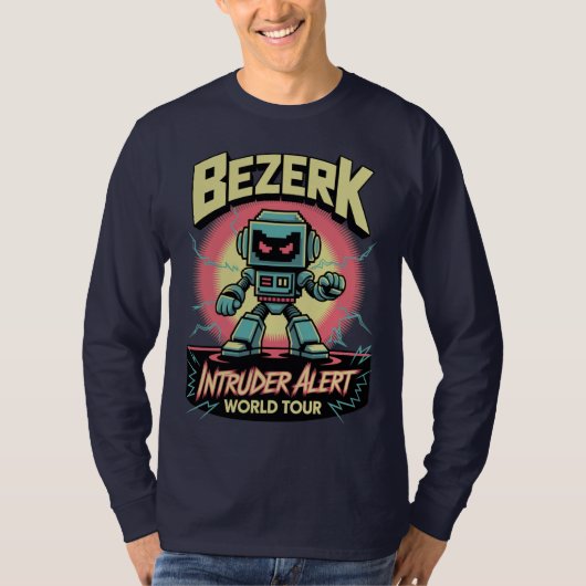 T-shirt Bezerk Intruder Alert World Tour Retro Arcade  (Devant)