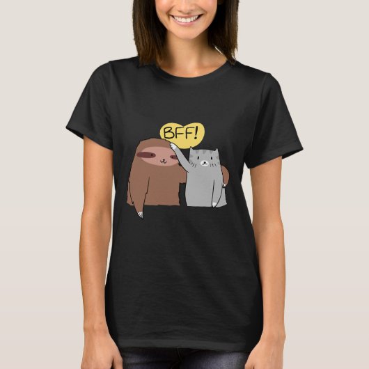 T-shirt Bff Sloth Et Cat (Devant)