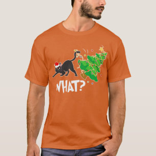 T-shirt bFunny What Black Cat Naughty Christmas Tree