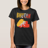 T-shirt Bhoutan Bhoutan - Carte du pays Drapeau (Devant)