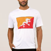 T-shirt Bhoutan Drapeau design avec Dragon Blanc (Devant)