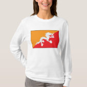 T-shirt Bhoutan Drapeau design avec Dragon Blanc (Devant)