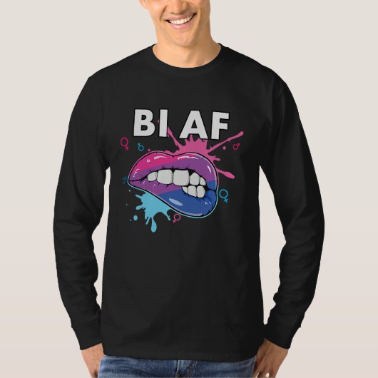 T-shirt Bi AF Bisexual Rainbow Pride March Bisexuality LGB (Devant)