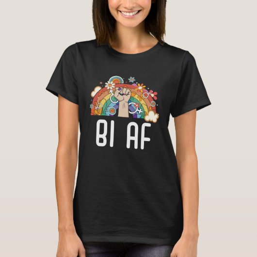 T-shirt Bi AF Bisexual Rainbow Pride Mars Bisexualité LGB (Devant)