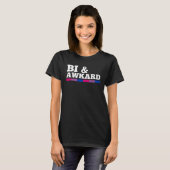 T-shirt Bi And Awkward Bisexual Pride Flag Minimalist Styl (Devant entier)