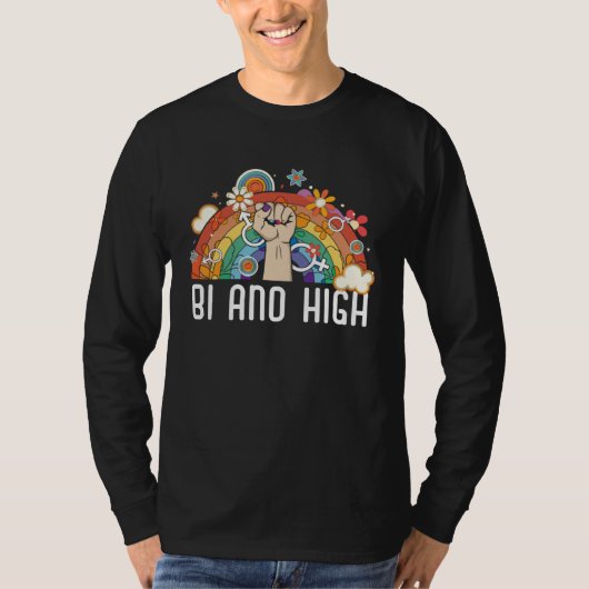 T-shirt Bi And High Bisexual Rainbow Pride March Bisexuali (Devant)