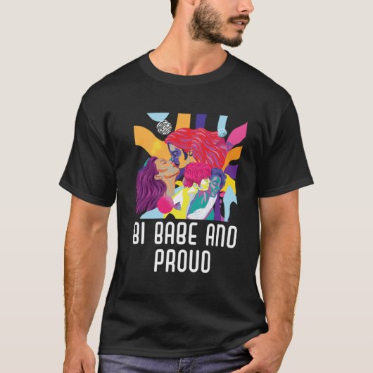 T-shirt Bi Babe Et Fière Bisexuel Rainbow Pride Bisexuali (Devant)