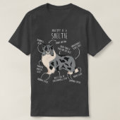 T-shirt Bi Blue Sheltie Shetland Sheepdog Anatomie (Design devant)
