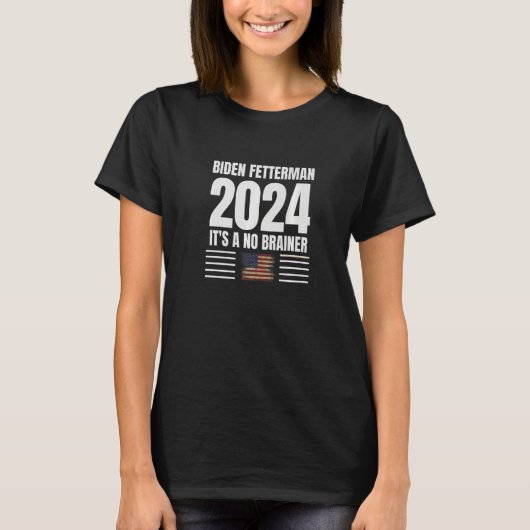 T-shirt Bi den Fetter man 2024 C'est A No Brainer Poli tic (Devant)