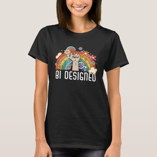 T-shirt Bi Designed Bisexual Rainbow Pride March Bisexuali (Devant)