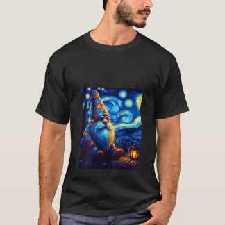 T-shirt Bi Gnome Femme sous le ciel étoilé Art Graphique