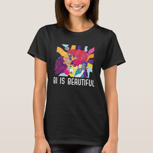 T-shirt Bi Is Beautiful Bisexual Rainbow Pride Bisexuality (Devant)