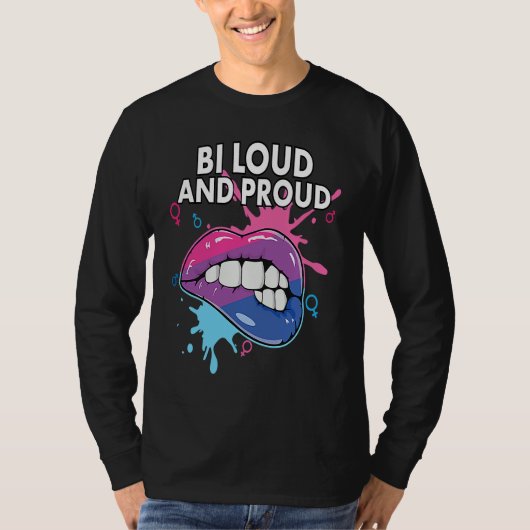 T-shirt Bi Loud and Proud Bisexual Rainbow Pride Bisexuali (Devant)