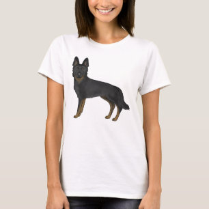 T-shirt Bi-noir berger allemand mignon chien de dessin