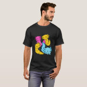 T-shirt Bi Pansexual Pride Mexicaine Salamander Axolotl Pi (Devant entier)