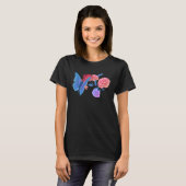 T-shirt Bi Pride Butterfly Bisexual Flag Flower (Devant entier)