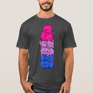 T-shirt Bi Pride Chat LGBT Biseual Drapeau Cute Kawaii Cha