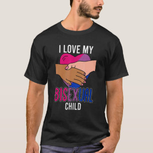 T-shirt Bi Pride Coeur J'Aime Mon Enfant Bisexuel Fier Lgb