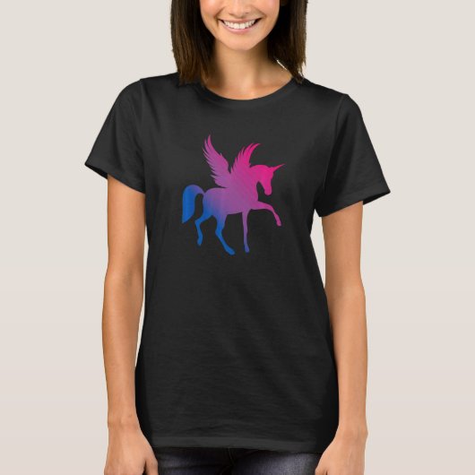 T-shirt Bi Pride Flag Unicorn Bisexual Premium (Devant)