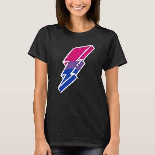 T-shirt Bi Pride Lightning Bolt Cute Lgbtq Parade Subtle P (Devant)