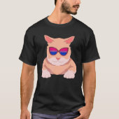 T-shirt Bi Pride Mois Cool Bisexual Lunettes de soleil Cat (Devant)